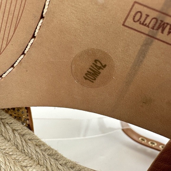 Vince Camuto Kathalia Flatform Sandal Gold Copper Sequin Espadrille Shoe Size 10 - Picture 8 of 9